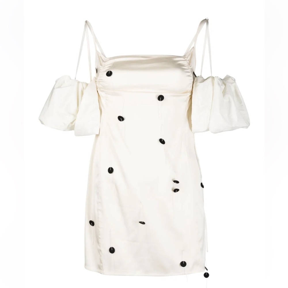 Jacquemus La Mini Robe Chouchou Brodee Mini Dress Off White Women’s Size 36/S - Picture 1 of 8